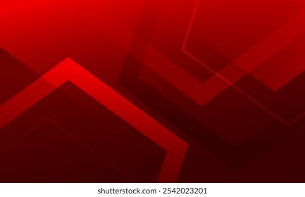 Abstract red gradient hexagonal background. Vector illustration