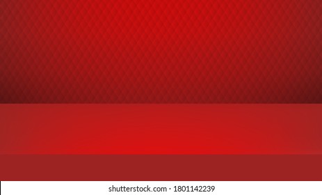 Resumen de luz roja y gradiente y fondo de textura geométrica con fondo de estudio. pantalla de producto con espacio de copia para mostrar el diseño de contenido.Cartel para anunciar el producto.