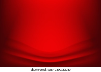 Abstract red gradient silk fabric background or silk textile luxury wallpaper backdrop, Vector EPS