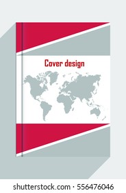 Abstract red and gray annual report cover template, modern brochure, book, flyer design
