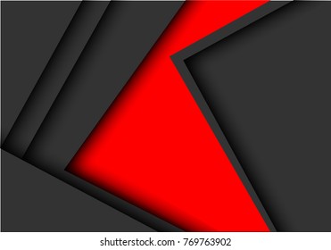 Abstract red gray arrow overlap design modern background vector illustration.