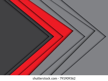 Abstract red gray arrow overlap with blank space for text place design modern futuristic background vector illustration.