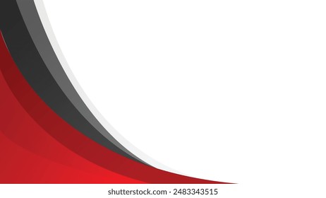 Abstract red and gray curve isolated on a white background vector, business background design. Perfect for banner, background, template, flyer, brochure, and presentation.