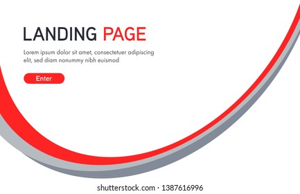 Abstract red and gray curve line on white background  use for backdrop of presentation, poster or web landing page