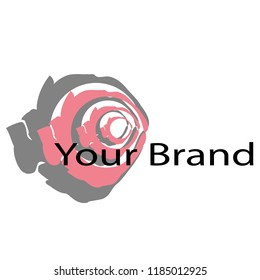 Abstract red and gray fish- concept logo