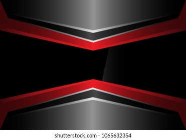 Abstract red gray metal arrow hirizontal design modern futuristic background vector illustration.