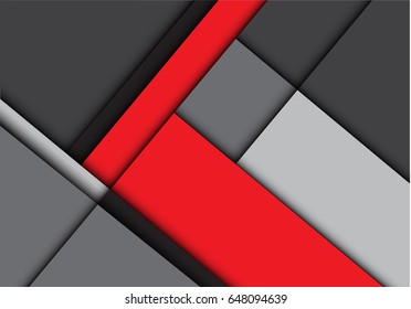 Abstract red gray overlap design modern background vector illustration.
