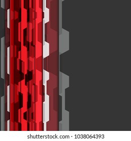 Abstract red gray polygon futuristic technology with blank space design background vector illustration.