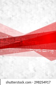 Abstract Red Gray Technology Background. Vector Design