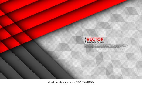 Abstract red gray triangle on a vector illustration of a dark mesh circle design from a modern futuristic background.