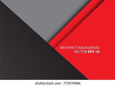 Abstract red gray triangle on dark circle mesh design modern futuristic background vector illustration.