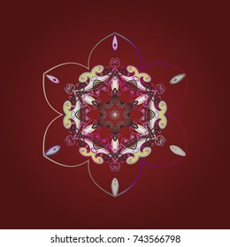 Abstract red, gray and white wallpaper, wrapping decoration. Snowflake simple. Symbol of winter, Merry Christmas holiday, Happy New Year celebration Vector design.