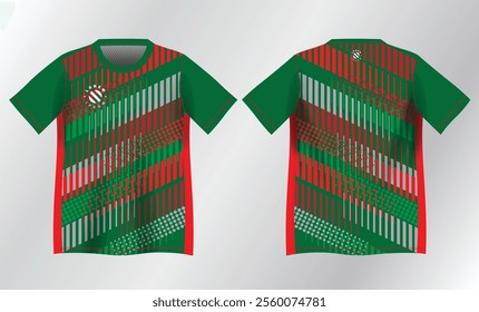 abstract red and green background pattern for sport jersey design mockup