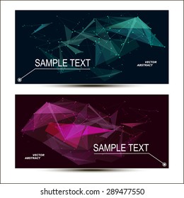 Abstract red green banner background Polygonal Connecting the dots and lines | EPS10 vector space