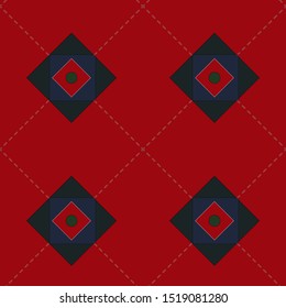 Abstract red, green, blue geometric square seamless pattern. Vector EPS 10