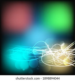 Abstract red, green, blue, yellow color elegant wave background illustration vector.