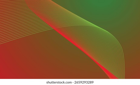 Vermelho e verde abstratos com fundo de linha de listras para UI de design digital moderna e visuais criativos