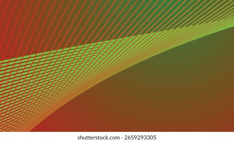 Abstractas rojo y verde con fondo de línea de rayas para UI de diseño digital moderno y visuales creativas