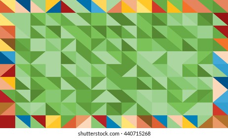 Abstract red green vector lowploly of many triangles background for use in design.