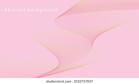 abstract red and green wave flowing on pink background vector 