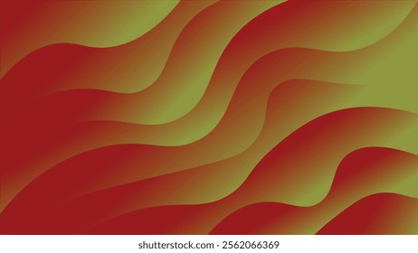 Abstract Red and Green Wave Gradient Background Design