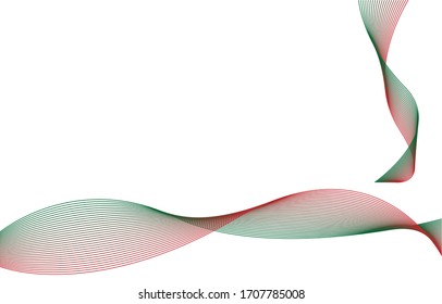 Abstract Red and Green Wave Lines Background vector stock