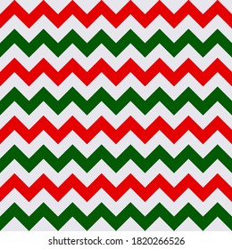 Abstract red green white  geometric zigzag texture  Christmas background  Vector illustration 