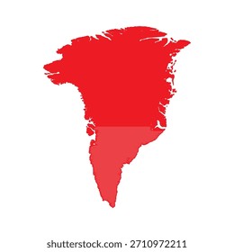 Abstract Red Greenland Simple Map