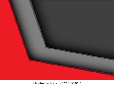 Abstract red grey arrow direction corner design modern futuristic background vector illustration.