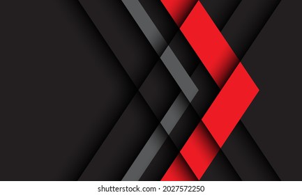 Abstract red grey arrow direction on dark design modern futuristic technology background vector illustration.