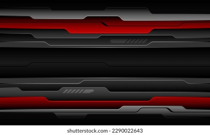Abstrakte rote, graue schwarze, geometrische Schicht der Cyberlinie überlappen Design moderne futuristische Technologie Hintergrund Vektorgrafik.