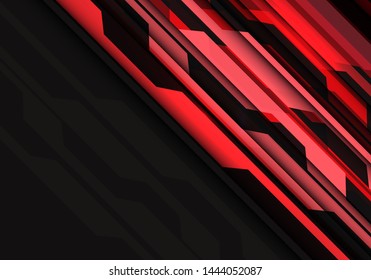 Abstract red grey circuit power with dark blank space for text place design modern futuristic technology background vector illustration.	