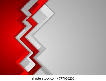 Abstract red and grey corporate tech background. Vector design