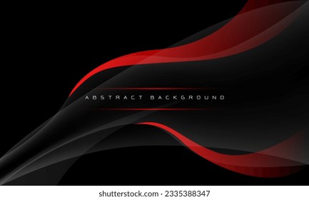 Abstract red grey curve futuristic on black with blank space design modern creative background vector illustration.