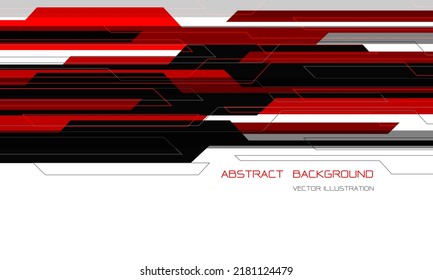 Abstract red grey cyber geometric overlap on white with blank space for text design modern luxury technology futuristic background vector illustration.