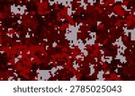 Abstract red and grey digital camouflage pattern.  Perfect for backgrounds, textiles, or militarythemed designs.  The pixelated texture creates a sense of mystery and concealment.