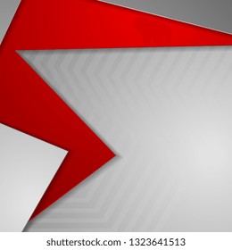 Abstract red and grey geometric corporate background. Tech vector design