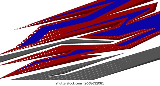 Abstractas fondo de rayas geométricas grises rojas. Diseño de envoltura de calcomanía de coche