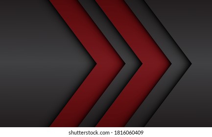 Abstract red grey metallic arrow direction with blank space design modern futuristic background vector illustration.
