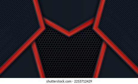 Abstract red grey metallic with blank space design modern futuristic background vector illustration.
