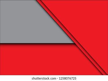 Abstract red grey overlap design modern futuristic background vector illustration.