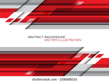 Abstract red grey polygon geometric on white with blank space for text design modern futuristic background vector illustration.