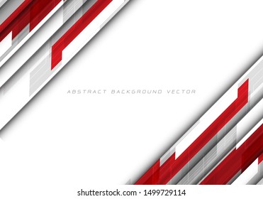 Abstract red grey polygon on white blank space design modern futuristic technology background vector illustration.