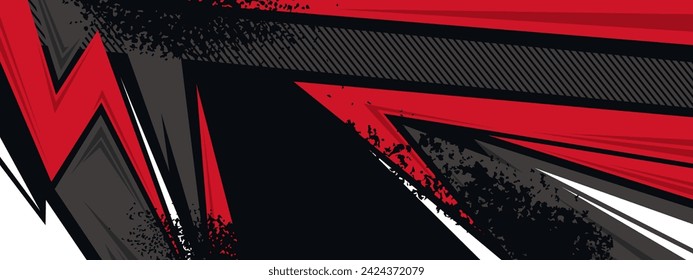 Abstract red and grey sports racing concept banner background design. Car decal wrap design