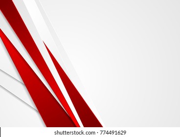 Abstract red and grey stripes corporate background. Bright minimal vector graphic design