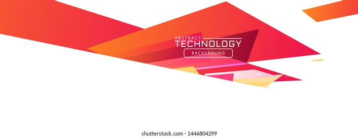 Abstract red and grey tech geometric banner design. Vector web header corporate background
