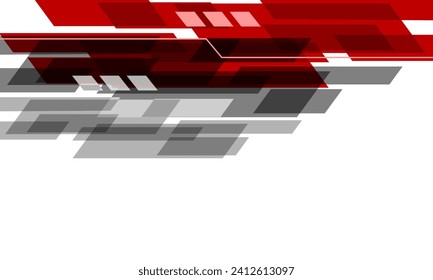 Abstract red grey technology futuristic cyber geometric dynamic on white blank space design modern creative background vector illustration.