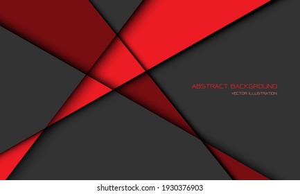 Abstract Red Grey Triangle Shadow Line Geometric With Blank Space Design Modern Futuristic Background Vector Illustration.