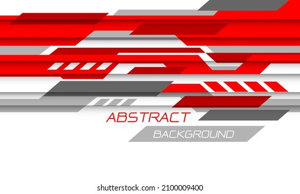 Abstract red grey white geometric speed technology futuristic design background vector illustration.