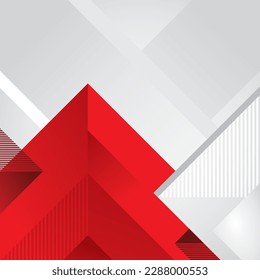 Abstract red, grey and white modern geometric background.Template design for poster, banner, backdrop, flyer, etc. Vector illustration